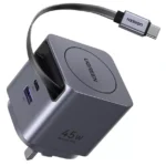 شاحن UGREEN Nexode Pro بقوة 45 واط مع كابل USB-C قابل للسحب
