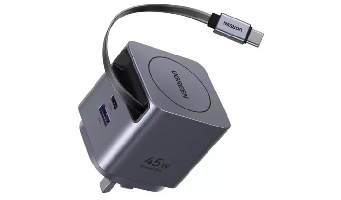 ⁦شاحن UGREEN Nexode Pro بقوة 45 واط مع كابل USB-C قابل للسحب⁩ - الصورة ⁦1⁩