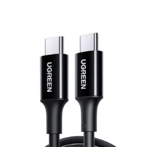 سلك شاحن يوجرين من USB-C إلى USB-C بطول 2 م وبقوة 100 واط - أسود