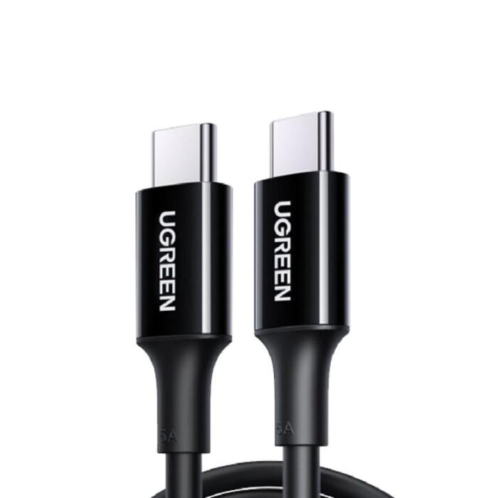 ⁦سلك شاحن يوجرين من USB-C إلى USB-C بطول 2 م وبقوة 100 واط - أسود⁩ - الصورة ⁦1⁩