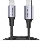 يوجرين كيبل شحن نايلون مظفر USB-C إلى آيفون بطول 1 م - أسود معتمد من ابل
