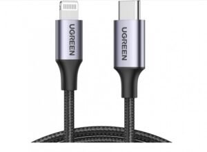 يوجرين كيبل شحن نايلون مظفر USB-C إلى آيفون بطول 1 م - أسود معتمد من ابل
