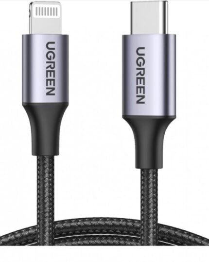 يوجرين كيبل شحن نايلون مظفر USB-C إلى آيفون بطول 1 م - أسود معتمد من ابل