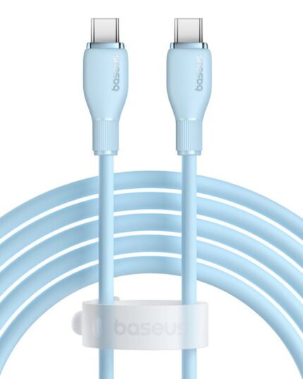 كابل شحن ونقل بيانات Baseus Pudding Series USB-C إلى USB-C بقدرة 100 واط – أزرق