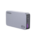 شاحن جداري UGREEN Nexode Pro 65W GaN ثلاثي المنافذ - رمادي (X753)