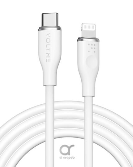 سلك شاحن VOLTME سلسلة موس من USB-C إلى آيفون بطول 2 م وبقوة 3A - أبيض
