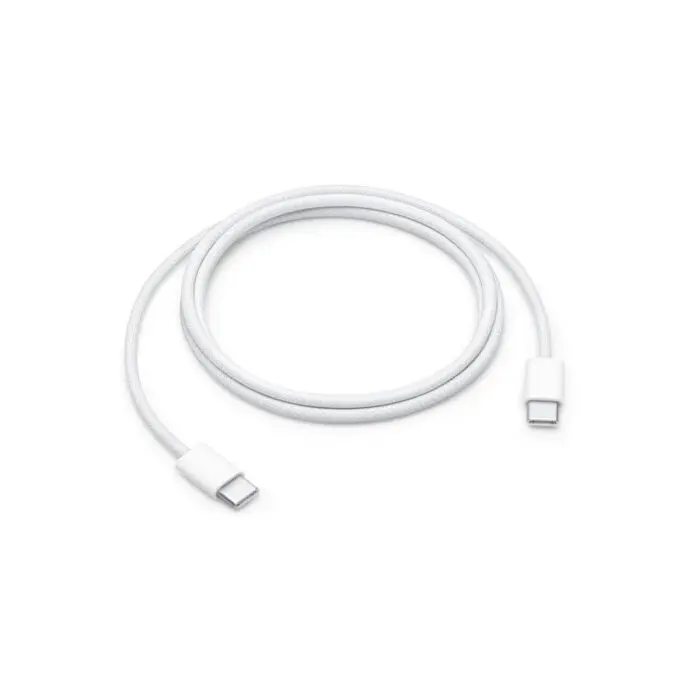 ⁦كابل Apple USB-C المنسوج للشحن بطول 1 متر - أبيض MQKJ3ZE/A⁩ - الصورة ⁦1⁩