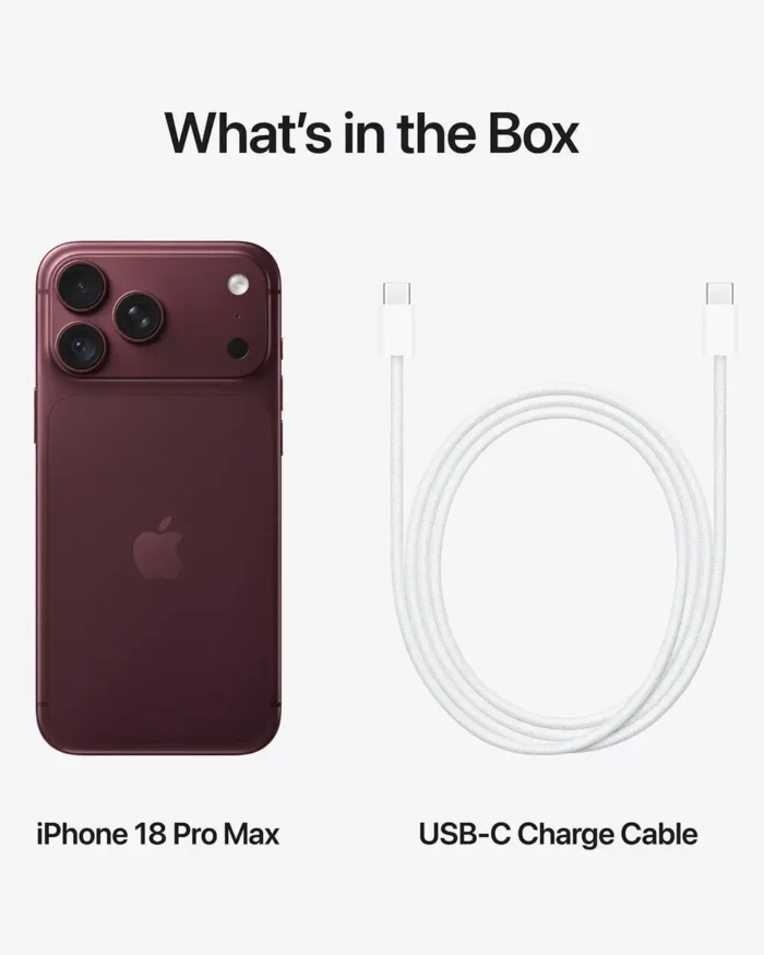 ⁦جوال Apple iPhone 18 Pro Max سعة 256 جيجابايت نسخة عالمية (ياباني) – لون عنابي⁩ - الصورة ⁦2⁩